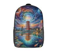 POLIUAWS 3D Printed Zen Garden Galaxy -1 School Backpack With Big Pockets for Kids Children's Backpacks Boy Girl Book Bags Kids School Bag 17inch