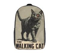 POLIUAWS 3D Printed Zombie Feline Children's School Backpack for Kids High Capacity Travel Rucksacks Fashion Book Bags Kids School Bag Back Pack 17inch