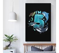 POLIUAWS 5th Birthday Sea Animals Art Canvas Paintings On The Wall Art Posters And Prints Hand to Hand Art Pictures Poster Home Decor08x12inch(20x30cm)