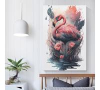 POLIUAWS Abstract Canvas Wall Art for Living, Flamingo Mythic Creatures Prints Artwork 12x18inch(30x45cm) Painting Modern Bedroom Office Decoration