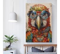 POLIUAWS Abstract Canvas Wall Art for Living, Parrot with Glasses Prints Artwork 12x18inch(30x45cm) Painting Modern Bedroom Office Decoration