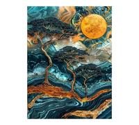 POLIUAWS Abstract Gold Savannah Diamond Painting 5D DIY Full Drill Accessories Tools Kit Diamond Art Kits Adults for Home Wall Decor Gifts 12"x16"