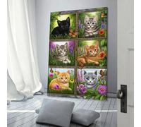POLIUAWS Adorable Garden Kittens Compilation Canvas Painting Wall Art For Teens Game Boys Room Wall Decor Large Pictures 20x30inch(50x75cm)