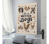 POLIUAWS Adorable Wet Dog Compilation Wall Canvas Art for Bedroom for Living Room Kids Children Girl Boys Birthday Party Gift Artwork 20x30inch(50x75cm)