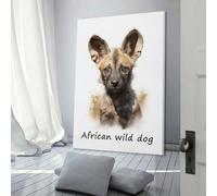 POLIUAWS African Wild Dog Art Wall Art Print Poster Home Decor Premium As A Holiday Gift for Family And Friends 20x30inch(50x75cm)