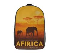 POLIUAWS Africa's Wild Journey School Bag 3D Printed Backpacks Fashion Kids School Backpack Boys Rucksacks for Boys Elementary And Middle School Students 17inch