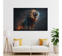 POLIUAWS Aggressive Angry Lion Wall Pictures Bedroom for Rustic Bath Decor Toilet Wall Art 08x12inch(20x30cm)