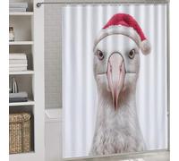 POLIUAWS Albatross Christmas Portrait Fabric Polyester Shower Curtains Set with 12 Hooks for Bathroom Bathtub Apartment Decor 64.17x70.87Inch（163x180cm）