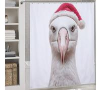 POLIUAWS Albatross Christmas Portrait Quick Drying Proof Resistant Bathroom Curtains Modern Art for Bathroom Bathtub Apartment Decor 69.69x70.87Inch（177x180cm）