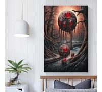 POLIUAWS Alien Invasion on Earth Poster Print Art Wall Painting Canvas Posters Modern Bedroom Decor Birthday Decoration Supplies 16x24inch(40x60cm)