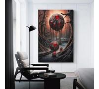 POLIUAWS Alien Invasion on Earth Poster Vintage Art Cover Room Decor Aesthetic Bedroom Decor Canvas Posters For Bedroom 20x30inch(50x75cm)