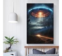 POLIUAWS Alien Invasion Poster Decorative Canvas Posters Wall Art Room Decor Modern Aesthetic Poster Supplies Home Decoration 16x24inch(40x60cm)