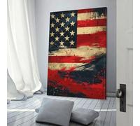 POLIUAWS American Flag Abstract Art Funny Bathroom Wall Art for Boys Room Girls Room Wall Canvas 08x12inch(20x30cm)