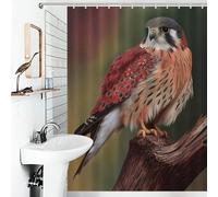 POLIUAWS American Kestrel Falcon Bath Shower Curtains Mildew Waterproof Polyester Fabric Shower Curtains Set with 12 Hooks for Bathroom Wet Room 53.54x70.87Inch（136x180cm）