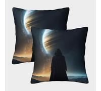 POLIUAWS Among The Rings of Saturn Throw Pillows with Envelope Closure Lightweight & Breathable Pillow Slips 45x45cm