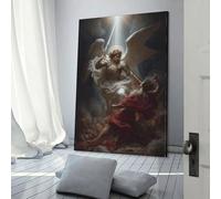 POLIUAWS Angel's Triumph Over Darkness 3d Wall Art for Living Room Kitchen Home Decorations 24x36inch(60x90cm) Wall Canvas Art for Bedroom