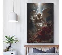 POLIUAWS Angel's Triumph Over Darkness Canvas Picture For Teens Game Boys Room Wall Decor 20x30inch(50x75cm) Wall Pictures Bedroom