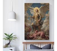 POLIUAWS Angel's Triumph Over Evil Toilet Wall Art for Gifts Bathroom Home Kitchen Office Decor 08x12inch(20x30cm) Bedroom Wall Art
