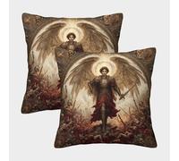 POLIUAWS Angel's Triumph Zipper Pillow Case Polyester Pillow Case Machine Washable Pillow Protectors 45x45cm Pillows Not Included