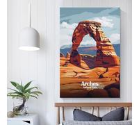 POLIUAWS Arches National Park, Utah, USA Decorations for Living Room for Home Living Room Bedroom Decor Artwork 3d Wall Art 24x36inch(60x90cm)