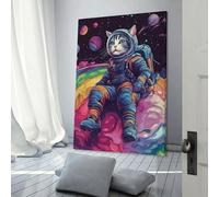 POLIUAWS Astronaut Cat Colorful Poster Canvas Painting Wall Art Nordic Prints For Home Decor Picture Gifts Women Men 16x24inch(40x60cm)