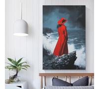 POLIUAWS At The Edge of The World Posters Prints For Home Bedroom Toilet Bathroom Wall Decor Wall Art Canvas Birthday Couple Celebrating 20x30inch(50x75cm)