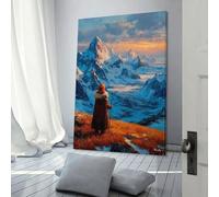 POLIUAWS At The Summit - Where Silence Touches The Sky Poster Print Art Wall Painting Canvas Posters Modern Bedroom Decor Birthday Decoration Supplies 20x30inch(50x75cm)
