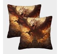 POLIUAWS Attack Of The Fire Dragon Pillowcase for Hair And Skin - Softer Than Silk Pillowcase, Pillow Cases 2 Pack with Envelope Closure, Gifts for Women 45x45cm