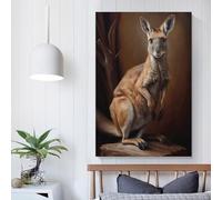 POLIUAWS Australian Kangaroo Funny Bathroom Art for Home Walls Hallway Pictures 24x36inch(60x90cm)