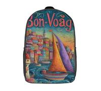 POLIUAWS Backpack Bon Voyage Sails School Backpack 3D Printed School Bags Boys Girls Laptop Backpack for Kids/Students/Adults 17inch
