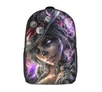 POLIUAWS Backpack Diez De Muertos School Backpack 3D Printed School Bags Boys Girls Laptop Backpack for Kids/Students/Adults 17inch