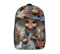 POLIUAWS Backpacks Autumn Witch's Brew Kids School Backpack 3D Printed Fashion School Bag Casual School Bag for Boys Elementary And Middle School Students 17inch