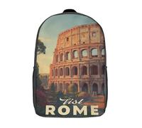 POLIUAWS Backpacks Explore Ancient Rome's Wonders Kids School Backpack 3D Printed Fashion School Bag Casual School Bag for Boys Elementary And Middle School Students 17inch