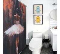 POLIUAWS Ballet Dancer in Red The Shadow of Ballet Artistic Expression Shower Curtain Anti Mould Fabric Polyester Decor Bath Curtains for Toile Bathroom Dorm 64.17x70.87Inch（163x180cm）