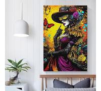 POLIUAWS Baroque Gothic Elegance - Mysterious Victorian Lady in Ornate Fashion Canvas Painting Abstract Artwork Poster Picture Canvas Wall Art Decor Room Decor Wall Art Set 08x12inch(20x30cm)