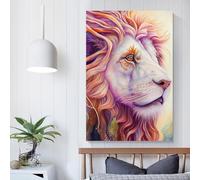 POLIUAWS Beautiful Lion Portrait Bedroom Canvas for Home Walls 08x12inch(20x30cm) House Decoration for Living Room