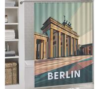 POLIUAWS Berlin Brandenburg Gate Bath Shower Curtains Mildew Fabric Polyester Hilarious Bath Curtain for Bathroom Bathtub Apartment Decor 64.17x70.87Inch（163x180cm）
