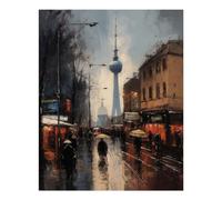 POLIUAWS Berlin Germany Charm Diamond Art Kits Adults for Home Wall Decor Relaxing Fun 5D DIY Full Drill Crystal Art Crafts 16"x20" Diamond Painting