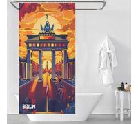POLIUAWS Berlin Sunset Shower Curtains Mould Proof Quick Drying Proof Resistant Bath Curtains for Shower for Bathroom Bathtub Apartment Decor 35.43x70.87Inch（90x180cm）