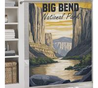 POLIUAWS Big Bend National Park Anti-Mould Proof Resistant Quick Drying Proof Resistant Soft Fabric Hotel Shower Curtain for Bathtub Shower Stall 69.69x70.87Inch（177x180cm）