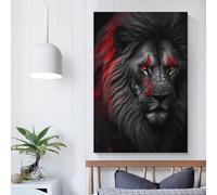 POLIUAWS Black Wild Angry Lion Art Toilet Wall Art for Home Walls 16x24inch(40x60cm) Wall Decorations for Bedrooms