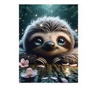 POLIUAWS Blissful Smiling Sloth Diamond Painting Kits Adults for Home Wall Decor Gifts Gem Arts Kits with Accessories 12"x16" Diamond Painting