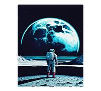 POLIUAWS Blue Moon Charm Diamond Art Kits Adults for Home Wall Decor Relaxing Fun 5D DIY Full Drill Crystal Art Crafts 16"x20" Diamond Painting