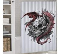 POLIUAWS Bones Of The Fire Breather Anti-Mould Proof Resistant Quick Drying Proof Resistant Shower Curtains Set with 12 Hooks for Kids Women Men 64.17x70.87Inch（163x180cm）