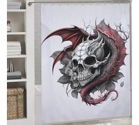 POLIUAWS Bones Of The Fire Breather Bath Shower Curtains Mildew Washable Waterproof Cloth Fabric Decor Bath Curtains for Travel Trailer 69.69x70.87Inch（177x180cm）