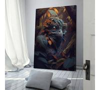 POLIUAWS Boreal Alien Bird Hybrid 3d Wall Art for Living Room Bedroom 20x30inch(50x75cm) Funny Bathroom Wall Art