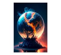 POLIUAWS Branches of Life on Fire DIY Diamond Art Kits Adults for Home Wall Decor Relaxing Fun Gem Arts and Crafts 8"x12" Diamond Painting