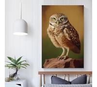 POLIUAWS Burrowing Owl Pictures for Bedroom Walls for Toilet Bathroom Decor Picture Canvas 16x24inch(40x60cm)