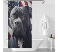 POLIUAWS Cane Corso America USA Fabric Polyester Modern Polyester Water Repellent for Bathtub Shower Stall 35.43x70.87Inch（90x180cm）