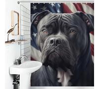POLIUAWS Cane Corso America USA Quick Drying Proof Resistant Shower Curtains Set with 12 Hooks for Stalls Bathtubs 53.54x70.87Inch（136x180cm）